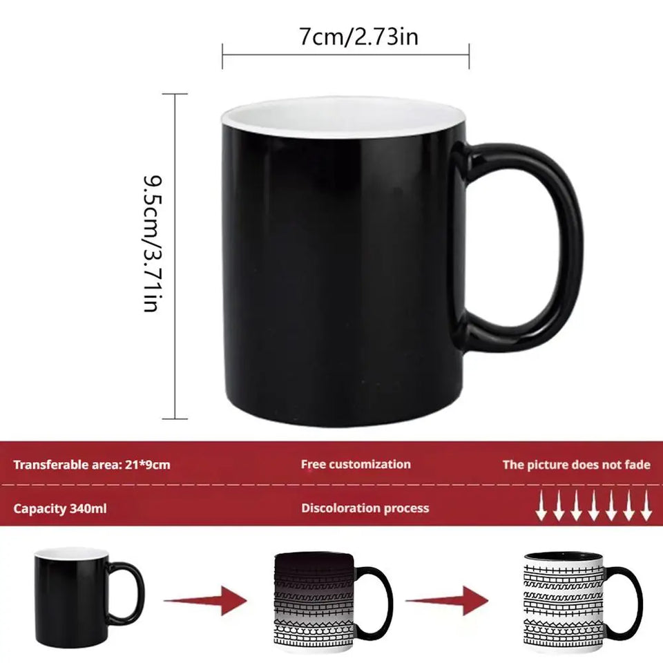 11oz Magic Mugs With Hidden Message Text - Heat Sensitive Color Changing Cup, Funny Hidden Message Coffee Mug Gifts