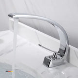 Brass Core Modern Bathroom Sink Faucet Single Handle Deck Mounted Wash Basin Water Tap Hot And Cold Water Mixer
