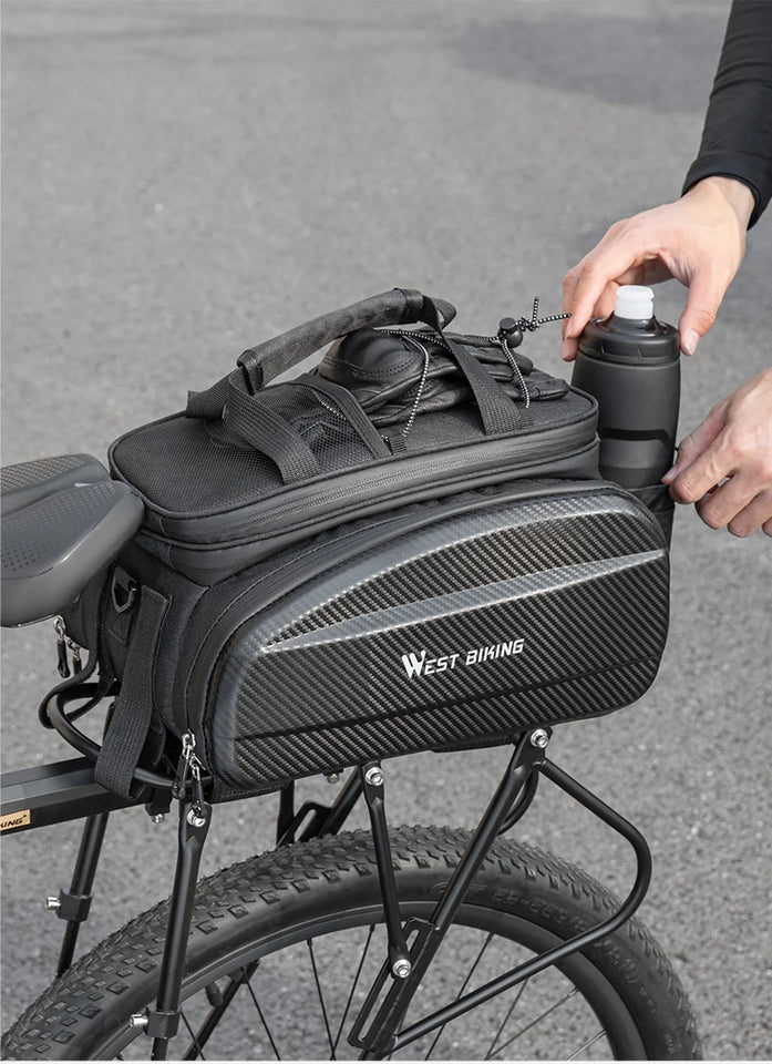 WEST BIKING Cycling Trunk Bag Large Capacity Bicycle Pannier Multifunctional Reflective Bike Bag Travel Bag MTB Bike Accessories