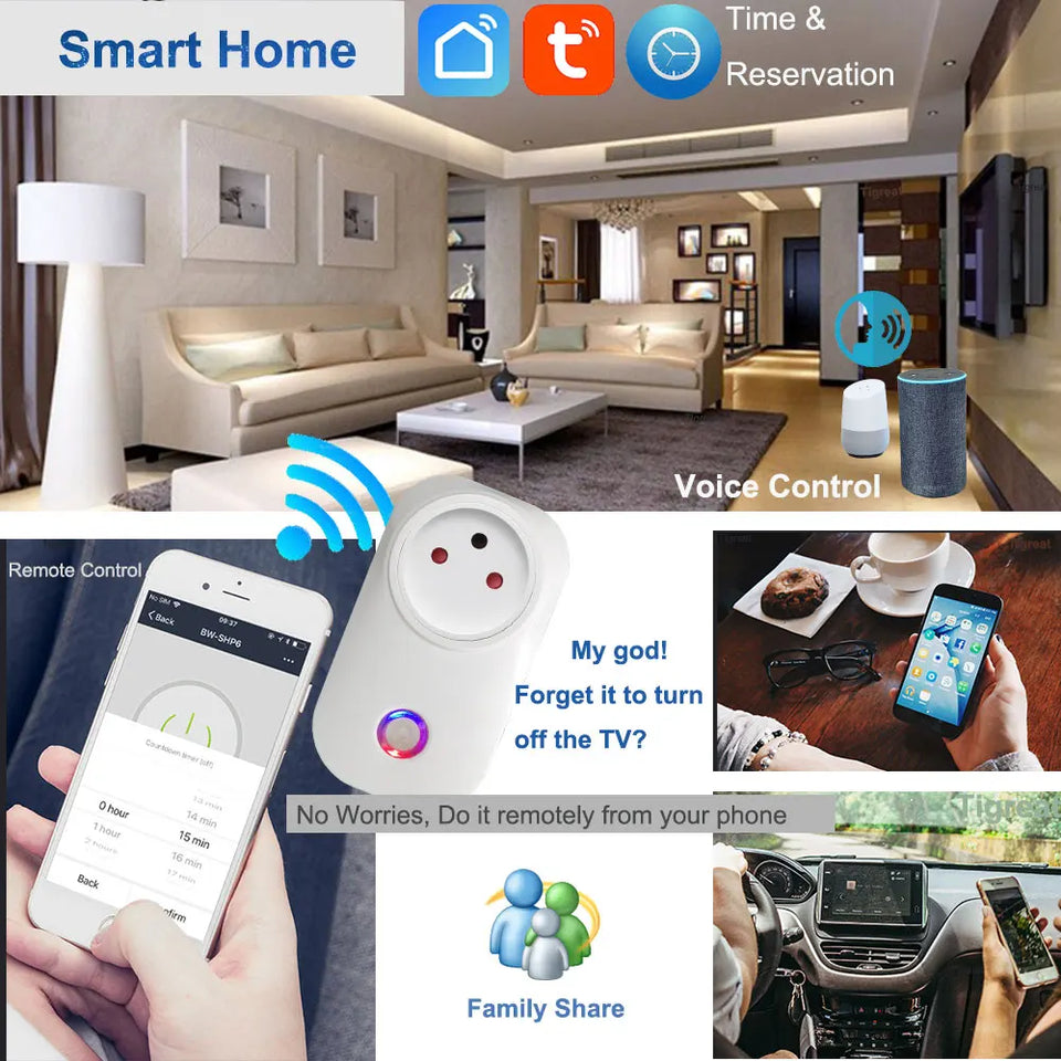 16A Israel Smart Plug WIFI Socket Bluetooth USB ISR IL Outlet-Voice Timer Remote-Tuya/Alexa/IFTTT/ Life Home Automatio