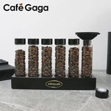 Coffee Beans Storage Container Tube Display Rack One-Way Exhaust Valve Single Dose Tea Bottle Glass With Funnel Barista Tools