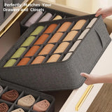 Closet Underwear Organizer Storage Box Drawer Fabric Foldable Cabinet Closet Storage Boxes for Storing Socks Underwear Ties Belt