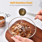 6pcs/set Food-grade Stainless Steel Measuring Spoon Anti-Scratch Sugar Coffee Powder Spice Scoop for Home Baking Daily Cooking