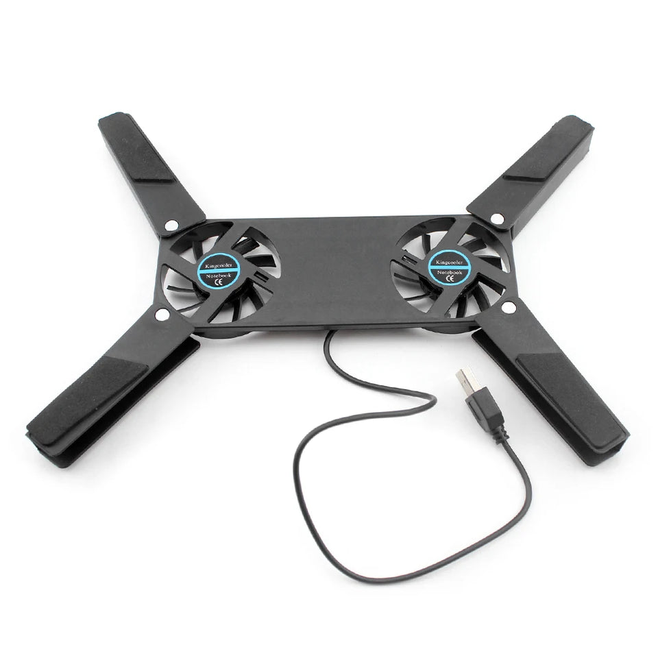 1-5PCS Air-cooling Laptop Cooler Bracket USB Powered Cooling Dock Laptop Cooling Pad 2 Fan for Notepad Universal PC Computer
