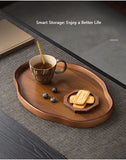 Wooden Decorative Serving Tray for Coffee Table and Home Decor Fruit Platter Decor Trays Serving Ware Food Dish Serving Platters