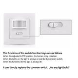 AC 110V-220V Smart PIR Motion Sensor Switch Security Light Control IR Infrared Movement Induction Detector ON/OFF/PIR Switch