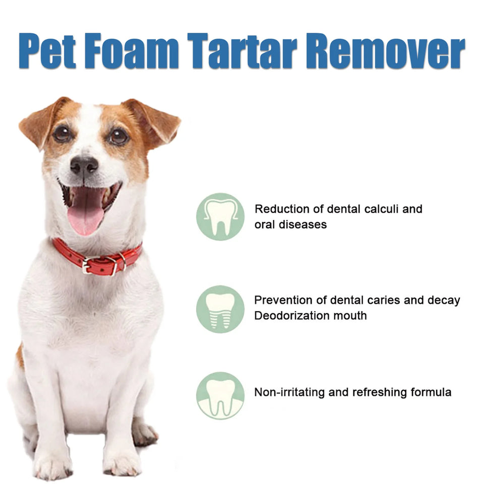 60ml Pet Tartar Remover Natural Plaques Off Tartar Remover Freshen Breath Foam For Dogs Cats Safe Effective Support Healthy Gums