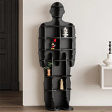 Furniture Modern Living Room Furniture Storage Wooden Black Corner Decoration Standing Bookshelf Human Modeling