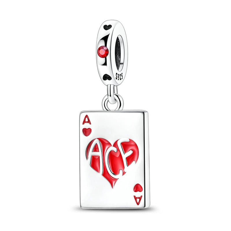 Red Series 925 Sterling Silver Koi Firecracker Dragon Heart Mushroom Coffee Machine Charm Fit DIY Bracelet Necklace Niche Gifts