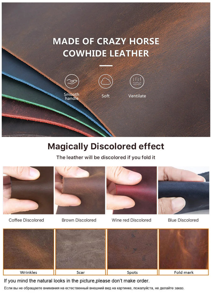 Genuine Leather Sketchbook Retro Painting Notebook Boy"s Girl Student Leather Binding Notebook Classic Handmade Notepad