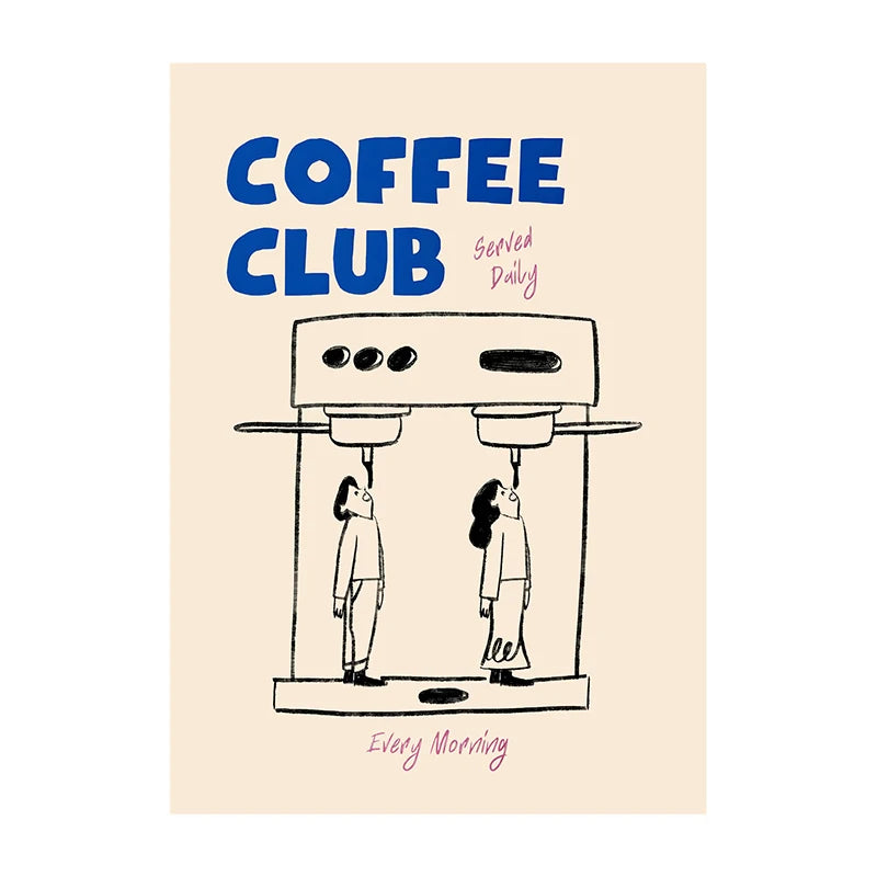 Coffee Diver Poster Coffee Canvas Painting Trendy Kitchen Gallery Print Wall Art Picture for Home Decoration Coffee Lover Gift
