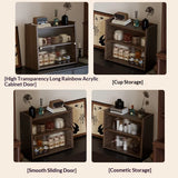 Walnut Wood Living Room Cabinet Storage Dresser Drawer Display Cabinet TV Stand Sideboard Organizer Cup Rack Included Cabinet
