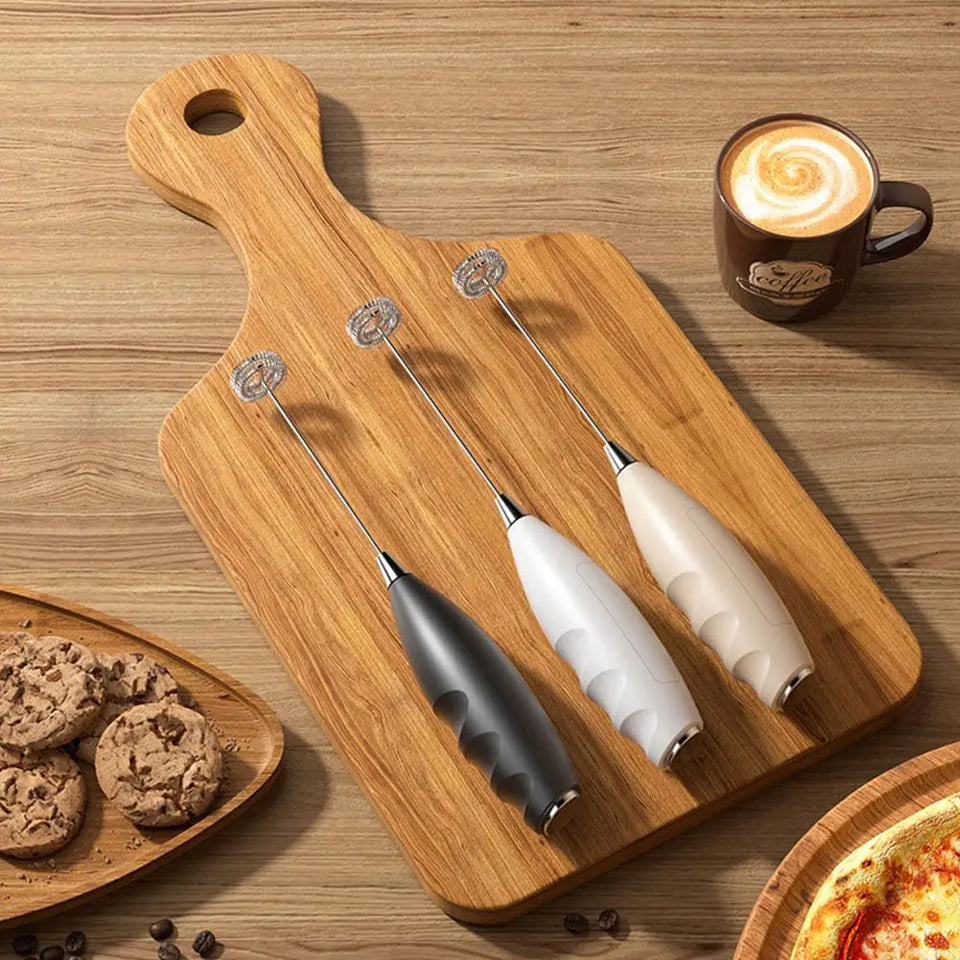 Wireless Electric Milk Frother Battery-Powered Handheld Foamer Coffee Cream Soup Peanut Butter Egg Whisking Baking Accessories
