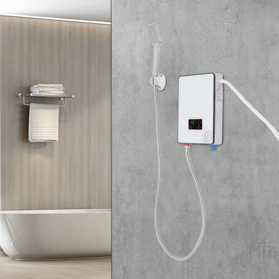 4500W 110V Water Heater, Touch Screen Electric Water Heater, Instantaneous Water Heater  On Demand Bath Shower