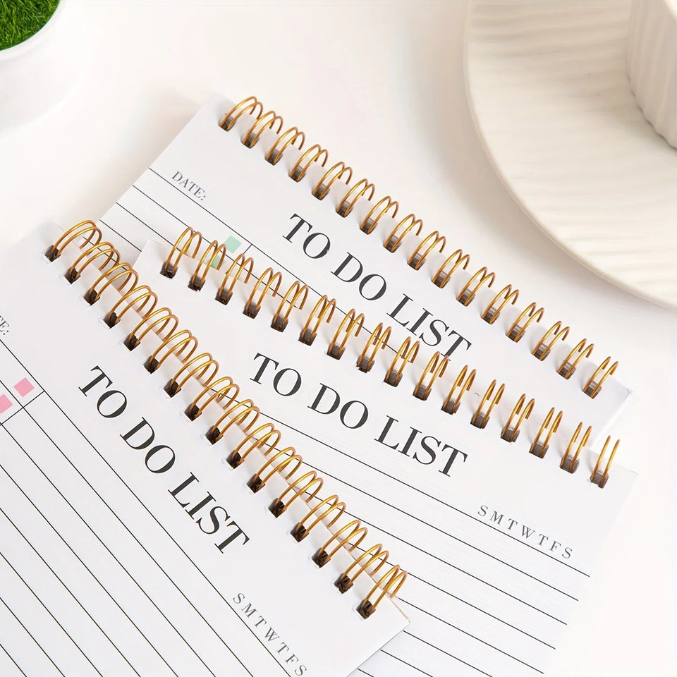 1pc to Do List Notepad, Undated Daily Planner Notepad with to Do List Notebook Checklist Planner Spiral Cover Notepad