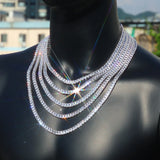 New Arrivals 6mm Baguette Diamond Silver/Gold Plated Hip Hop Jewelry Iced Out Tennis Chain Necklace Gift For Women/Men