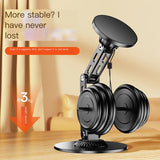 Magnetic Metal Phone Stand for Desk, 360° Rotating & 3-Axis Adjustable Height Hands-Free Live Streaming & Bedside Tablet Holder