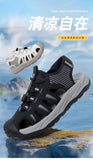 Summer Men's Sandals Beach Shoes Handmade Breathable Design Wading Casual Beach Shoes Lightweight Soft Bottom Outdoor Sandals