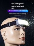 COB LED Super Bright Headlamp Rechargeable 180° Head Lamp Flashlight Outdoor Waterproof Running Fishing Camping Hiking Headlight