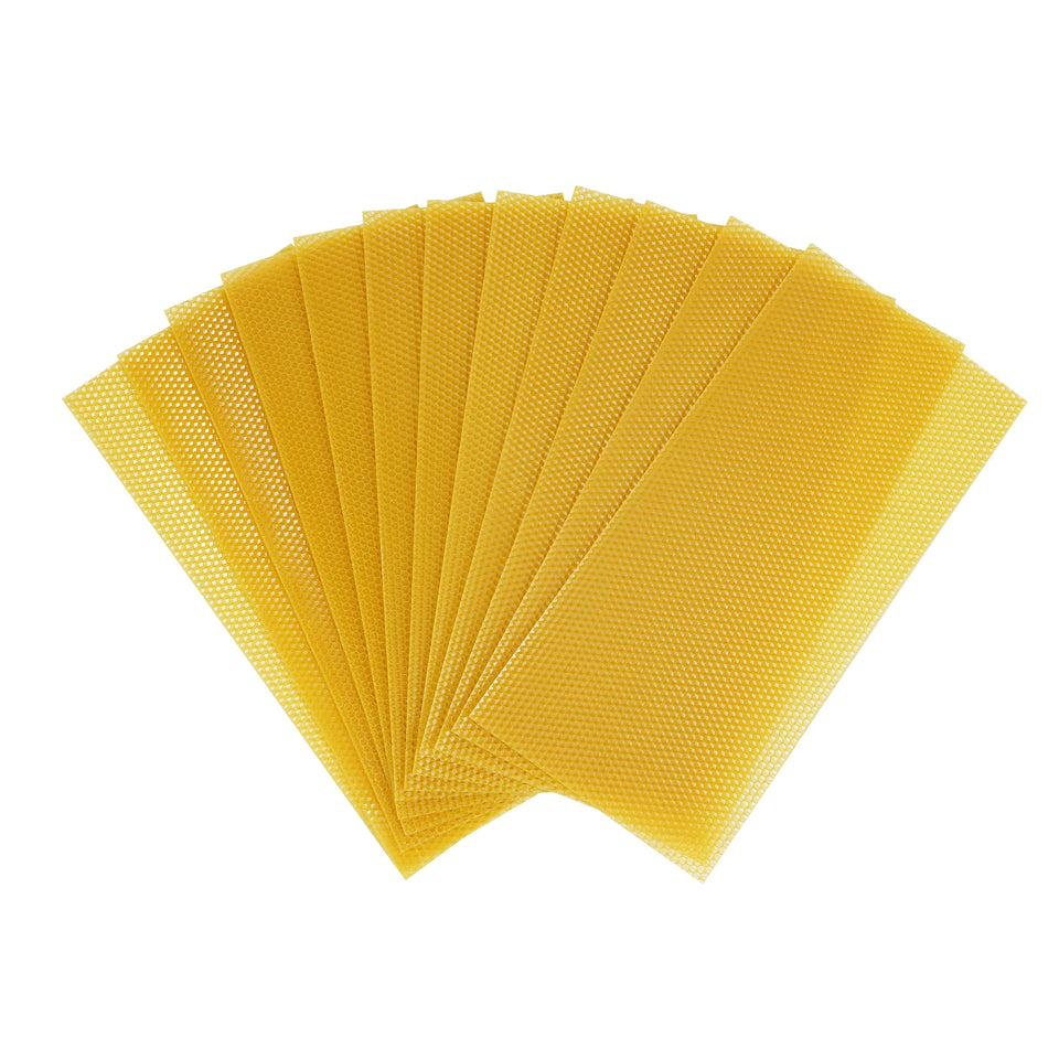 30-Pack Natural Beeswax Hive Foundations Beekeeper's Starter Kit 7.68x16.34" Beekeeping Sheets for Increased Honey Production