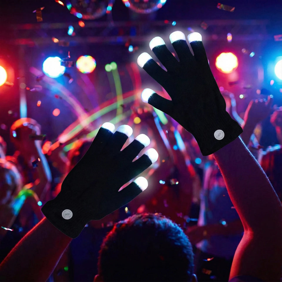 LED Gloves Finger Light Up Glow Rave Gloves Gifts for Adult Teens (Style A)