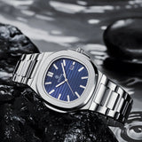 OGEDA 2024 new 40MM square men's quartz watch glass stainless steel waterproof 3Bar luminous C3 reloj hombre watches for men