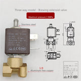 Two-way Three-way 230V 50Hz Solenoid Valve For Coffee Machine Steam Hot Water Kitchen Appliances Coffee Maker Parts
