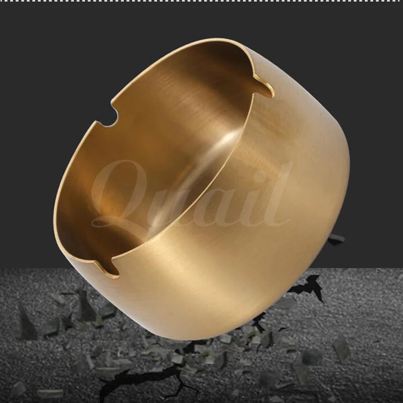 1pcs stainless steel restaurant ashtray, restaurant hotel hotel commercial gift ashtray, simple and personalized gold ashtray