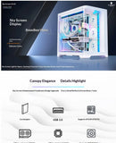 WJCOOLMAN Sky Ceiling PLUS ATX curved glass sea-view room computer case Supports 360-degree water cooling