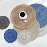 Anti Slip Heat Resistant Coasters for Coffee Tea Mug, Round Table Mat Linen Drink Coaster, Kitchen Accessories Decor Placemats