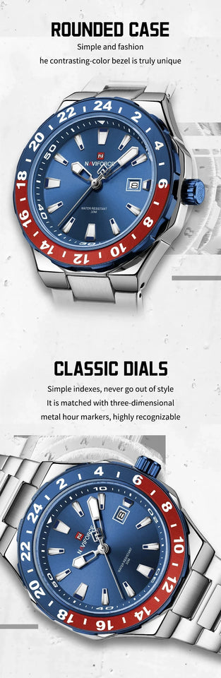 Naviforce 9249 High Quality Sports Casual Mens Watch Business Stainless Steel Quartz Wristwatches Male Clock Reloj Hombre
