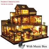 Newest DIY Wooden Dollhouse Japanese Architecture Doll Houses Mininatures with Furniture Toys for Children Friend Birthday Gift