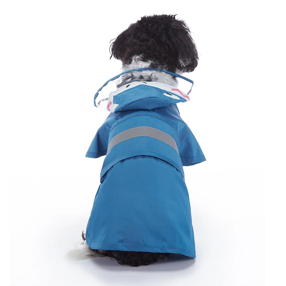 Fashionable Reflective Pet Dog Raincoat Cute Animal Raincoat Pet Hooded Waterproof Jacket Clothes Dog Clothes for Big Dogs