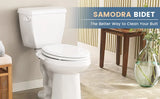 SAMODRA Ultra Slim Bidet Attachment for Toilet Seat - Dual Nozzle, Adjustable Water Pressure, Non-Electric Ass Sprayer