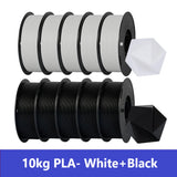 KINGROON 10KG PLA/PETG Filament 1.75mm Black White Gray 3D Printer Filament No Bubbles Plastic 10 Rolls Wholesale