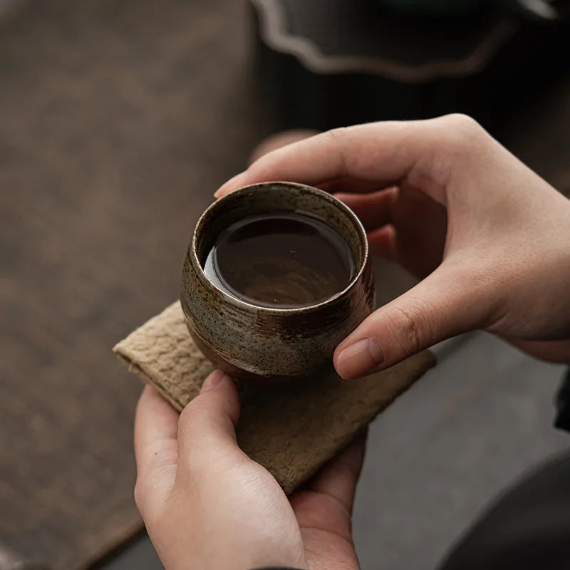 Mini Creative Coffee Cup 80ml Retro Durable Coarse Ceramic Tea Cup Mug