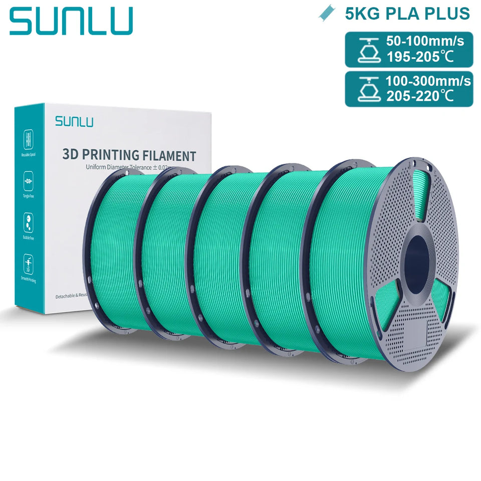 SUNLU Pla Plus 3D Filament 1.75mm Good Toughness Multicolor Neatly Wound PLA+ Filaments for FDM 3D Printing Materials 5KG