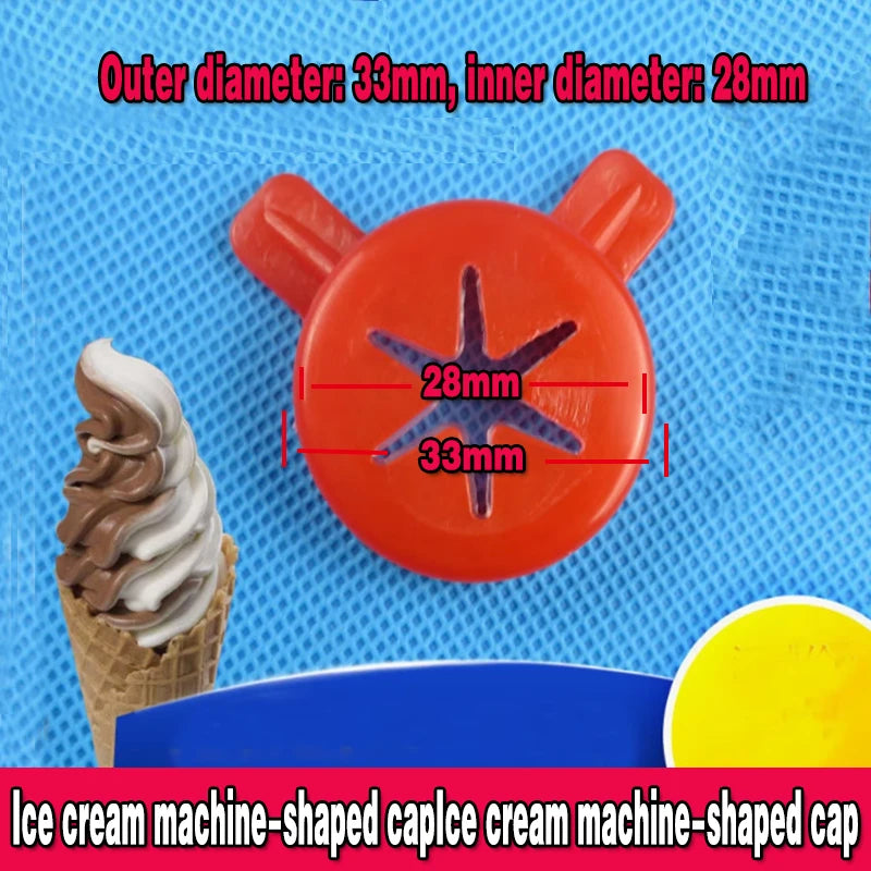 Ice cream machine accessories Flower mouth Red Shaped hat Ice cream cone machine Discharge port Flower mouth Magic head