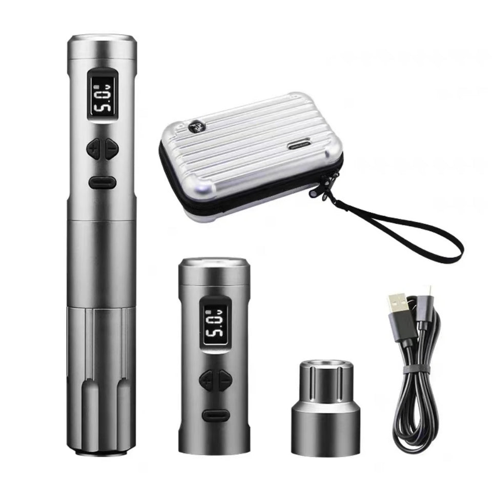 New upgrade K6003 Wireless PMU Tattoo Machine 2.8mm stroke Tattoo Pen With 2 Battery Packs For Eyebrow Permanent Makeup
