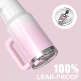 WATERSY 30oz/40oz Stainless Steel Thermal Cup Large Capacity Tumbler with Handle & Straw Insulated Mug Travel for Coffee