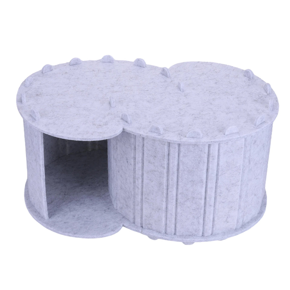Cat Tunnel Bed Felt Peekaboo Cat Cave Semi-enclosed Foldable Pet House for Indoor Cats