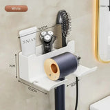 Hair Dryer Holder Wall Mount Suction Cup Bathroom Organizer Wall Mount Hairdryer Holder Straightener Stand Rustproof