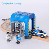 Set Police Thief Catching Building Block Suit Compatible With Wooden Train Track Plastic Police Station Children's Toys Gifts