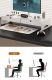 Carbon Steel Monitor Stand with Drawer Desktop Riser Shelf for Computer Office Desk Organizer Ergonomic Workspace Solution