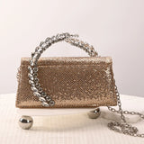 Luxury Diamond Evening Bag Clutch Satin Women Designer Handbags Crystal Silk Shoulder Crossbody Bags for Women Wedding Box Bag