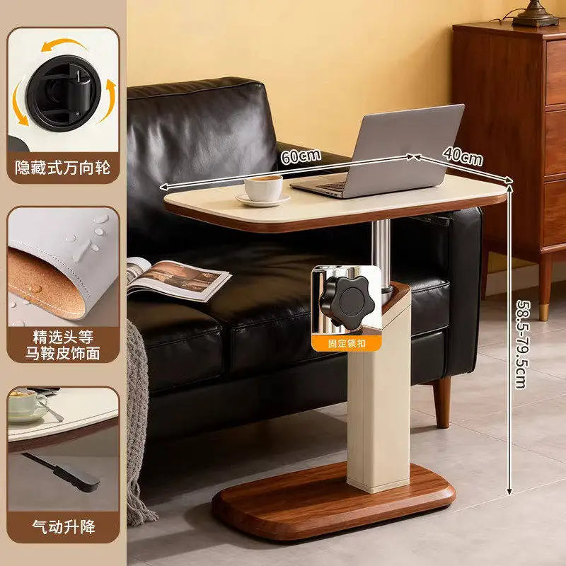 Fixed rotating lift, living room corner sofa coffee table office bedside table mobile air pressure computer table smallsidetable