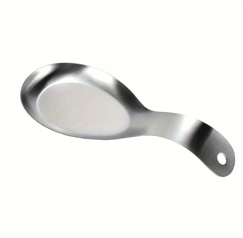 1pc Durable Stainless Steel Soup Spoon Rest Tray-Sleek, Simple Design for Home Commercial Use | Holds Spoons Small Kitchen Tools