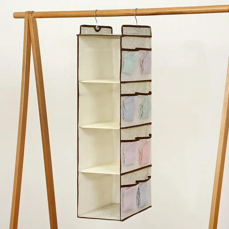 Non-woven Closet Wardrobe Cabinet Organizer Hanging Pocket Drawer Clothes Storage Clothing Home Organization Hanging Storage Bag