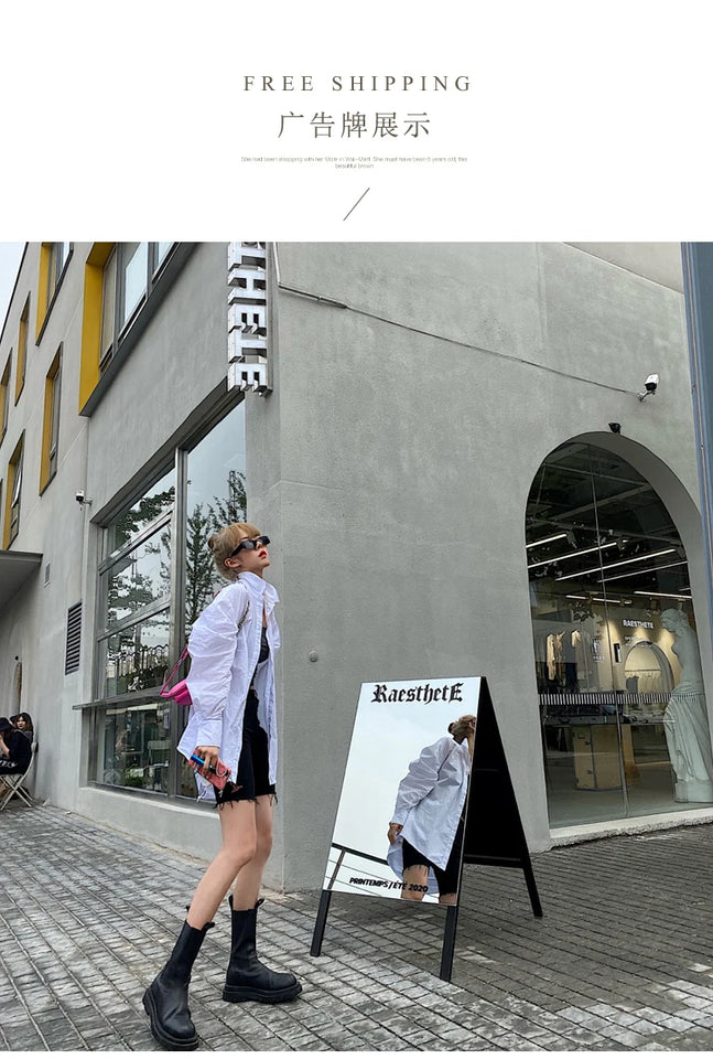 Outdoor photo mirror floor-to-ceiling clothing store display board door sign billboard mirror