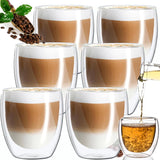 1/3pcs Glass Coffee Cup Transparent Double Walled Glass Heat-resistant Milk Juice Tea Cup Kitchen Bar Party Drinkware Gift Set